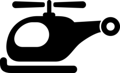 Helicopter Side View Line Art Svg Vector, Free Vectors File